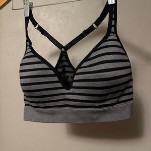 Jockey Black and Gray Striped Bralette